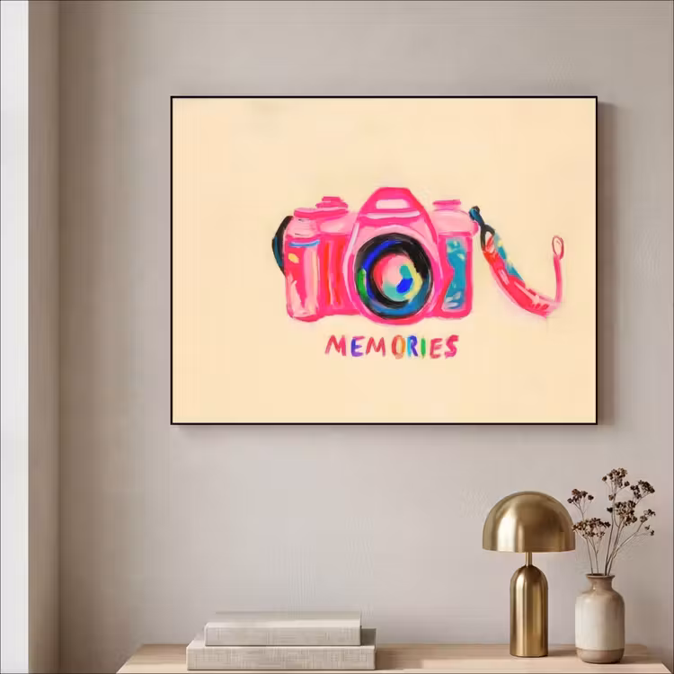 Art Frame - Camera - Memories - Roze - Geschilderd — 5