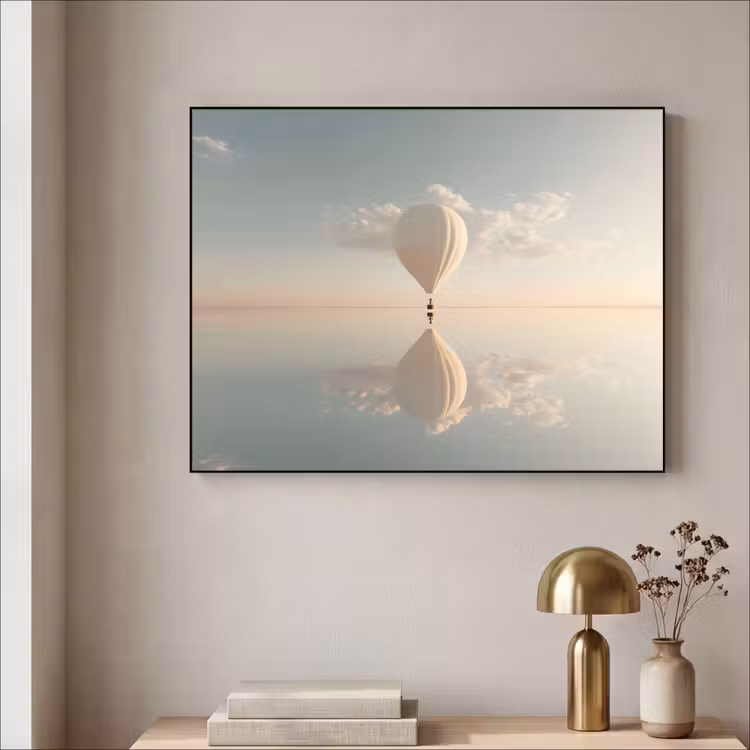 Art Frame - Luchtballon - Wolken - Water - Blauw — 5