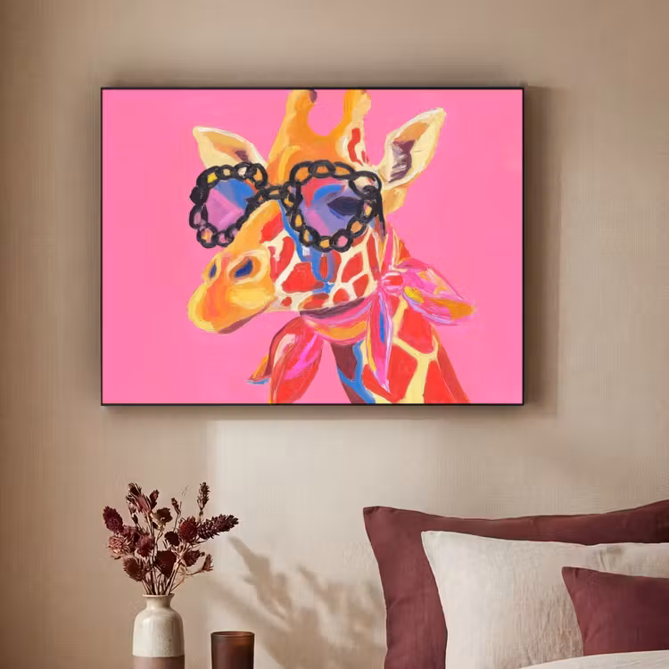Art Frame - Giraf - Roze - Bril - Sjaal — 3