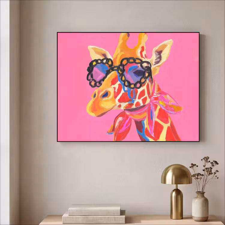 Art Frame - Giraf - Roze - Bril - Sjaal — 5