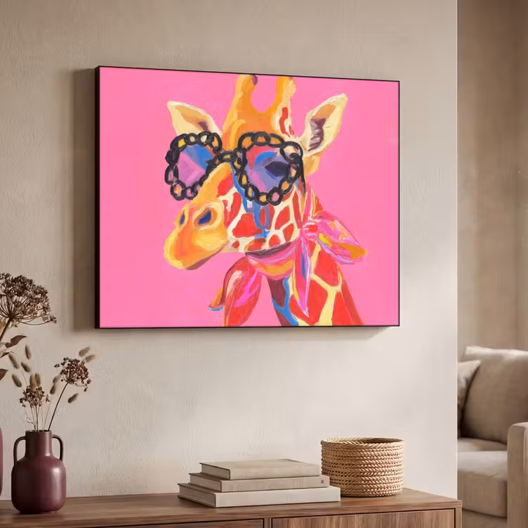 Art Frame - Giraf - Roze - Bril - Sjaal — 7