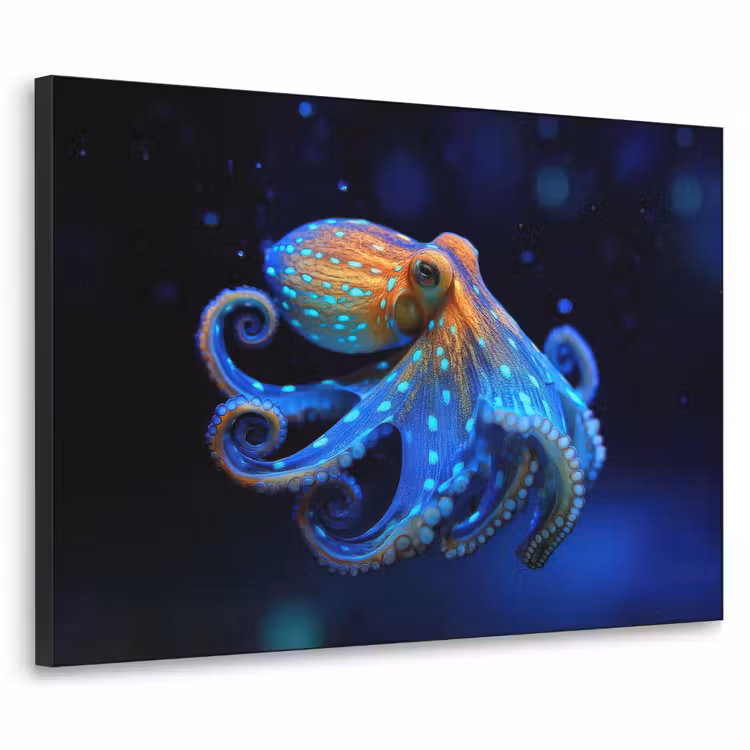 Art Frame - Octopus - Stippen - Blauw - Zee — 1