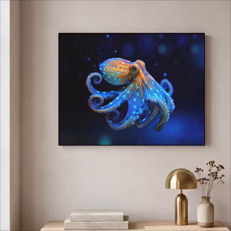 Art Frame - Octopus - Stippen - Blauw - Zee — 5