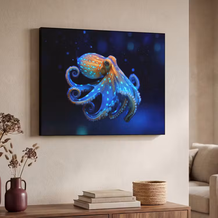 Art Frame - Octopus - Stippen - Blauw - Zee — 7