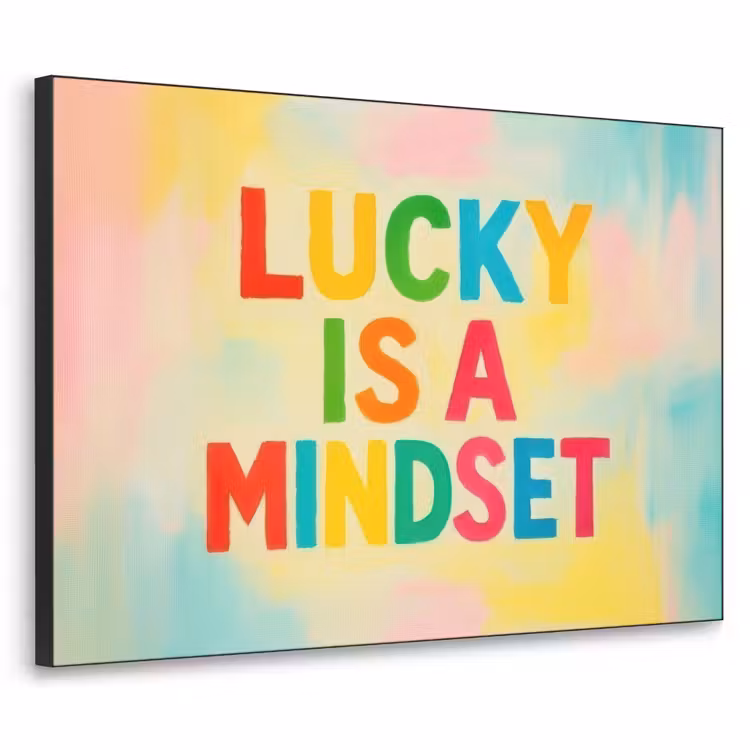 Art Frame - Quote - Lucky - Regenboogkleuren — 1