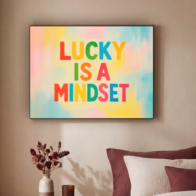 Art Frame - Quote - Lucky - Regenboogkleuren — 3