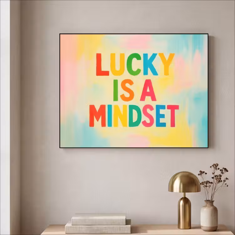 Art Frame - Quote - Lucky - Regenboogkleuren — 5