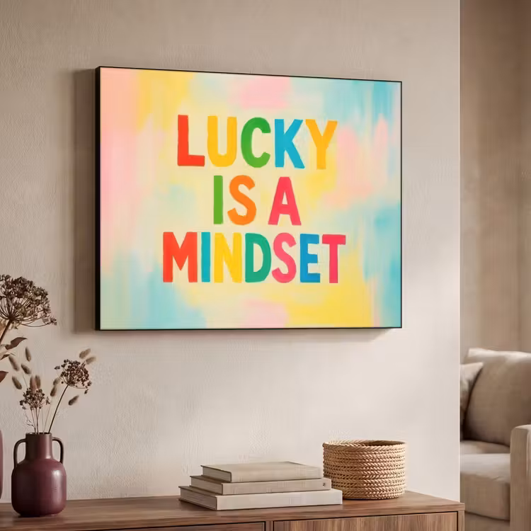Art Frame - Quote - Lucky - Regenboogkleuren — 7