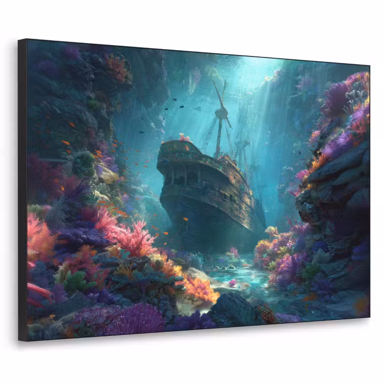 Art Frame - Schip - Hout - Koraalriffen - Zonlicht — 1