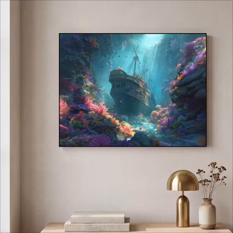 Art Frame - Schip - Hout - Koraalriffen - Zonlicht — 5
