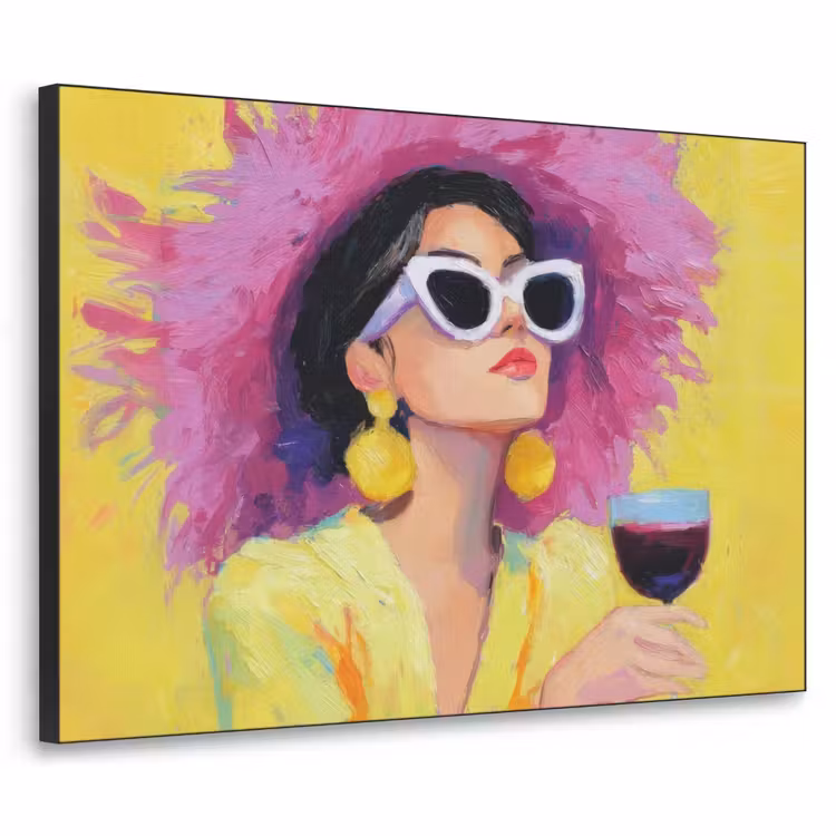 Art Frame - Vrouw - Hoed - Paars - Wijn — 1