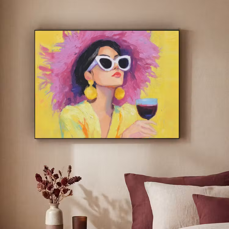 Art Frame - Vrouw - Hoed - Paars - Wijn — 3