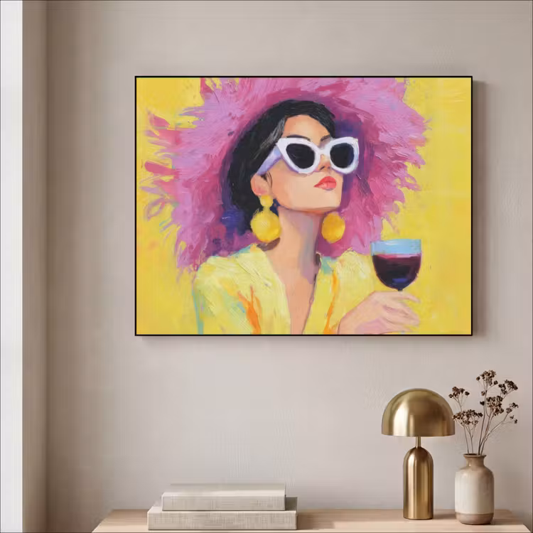 Art Frame - Vrouw - Hoed - Paars - Wijn — 5