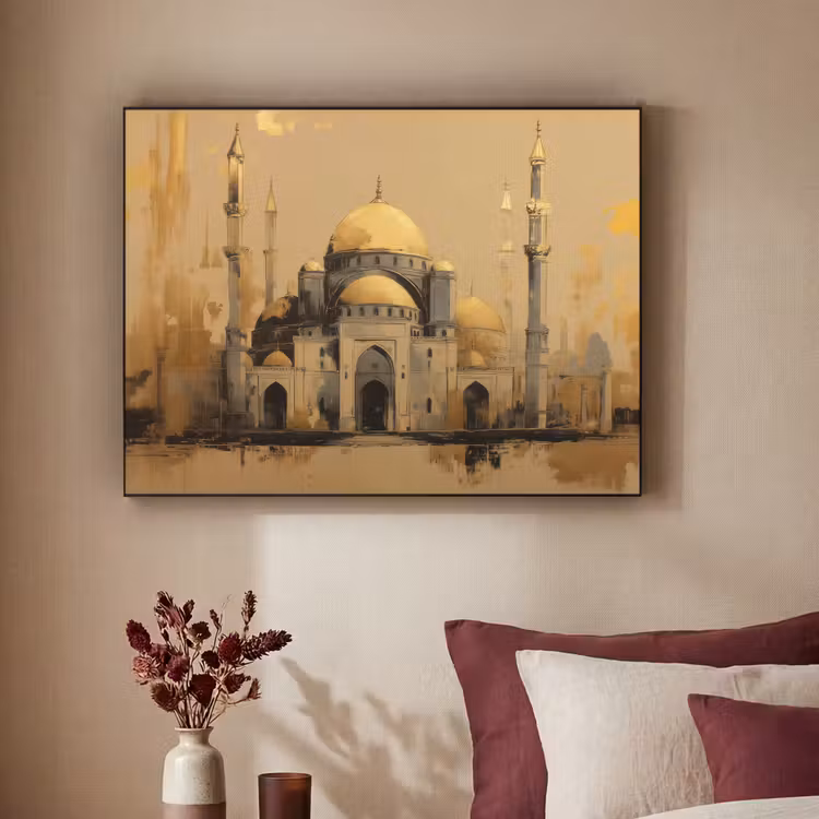 Art Frame - Goud - Abstracte penseelstreken - Moskee — 3