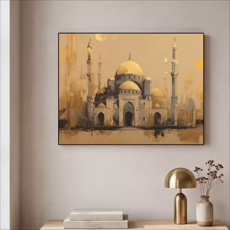 Art Frame - Goud - Abstracte penseelstreken - Moskee — 5