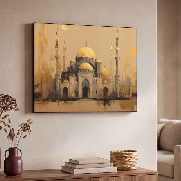 Art Frame - Goud - Abstracte penseelstreken - Moskee — 7