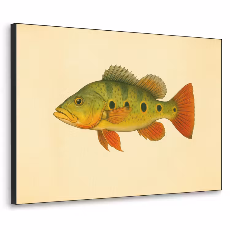 Art Frame - Schubben - Vis - Groen - Illustratie — 1
