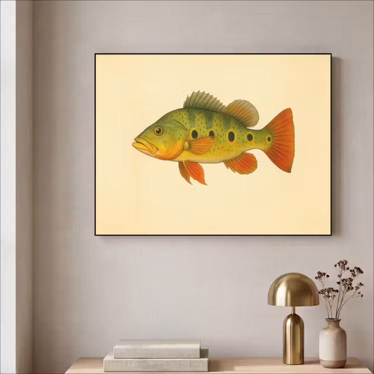 Art Frame - Schubben - Vis - Groen - Illustratie — 5