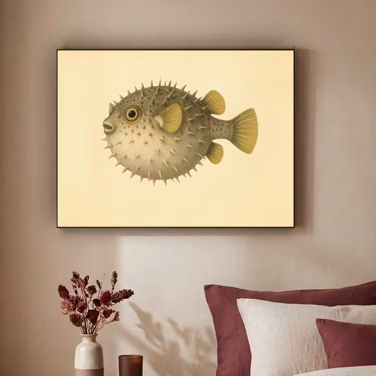 Art Frame - Stekels - Vis - Opgeblazen - Bruin — 3