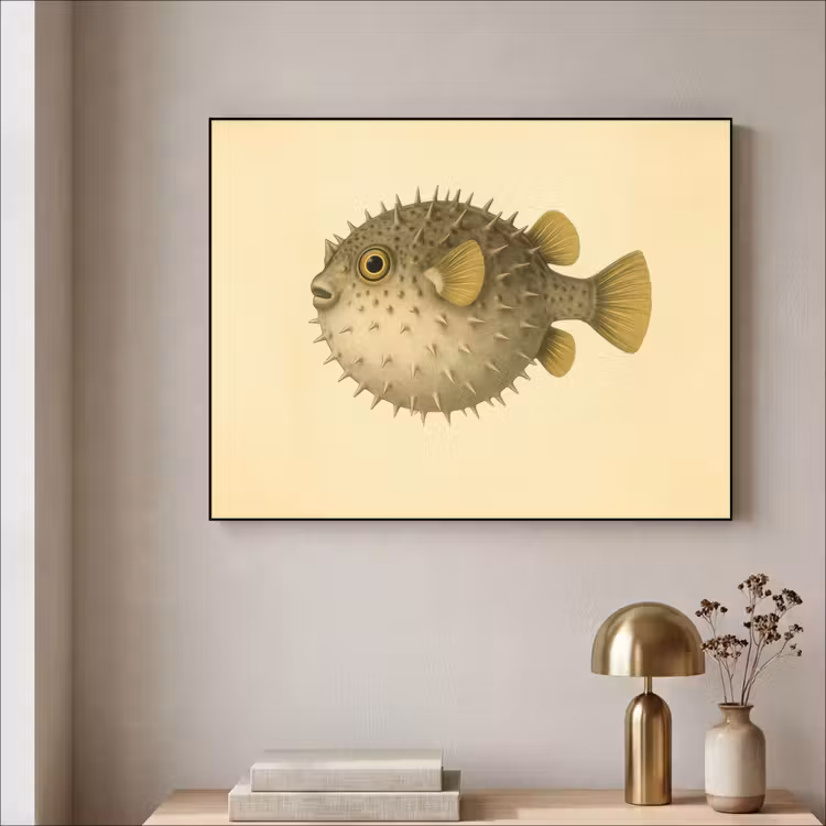 Art Frame - Stekels - Vis - Opgeblazen - Bruin — 5