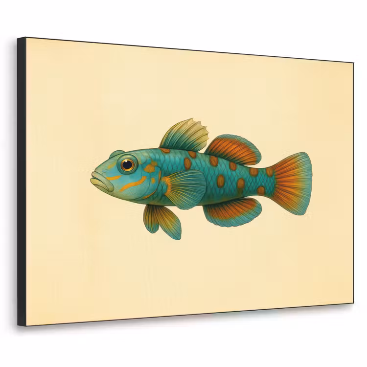 Art Frame - Vis - Blauw - Stippen - Schubben — 1
