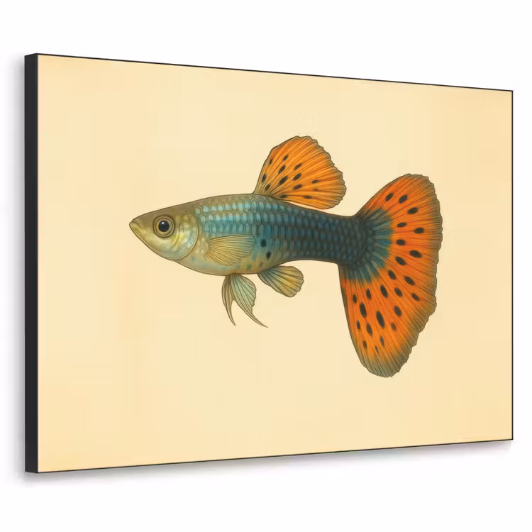 Art Frame - Vis - illustratie - Stippen - Oranje — 1