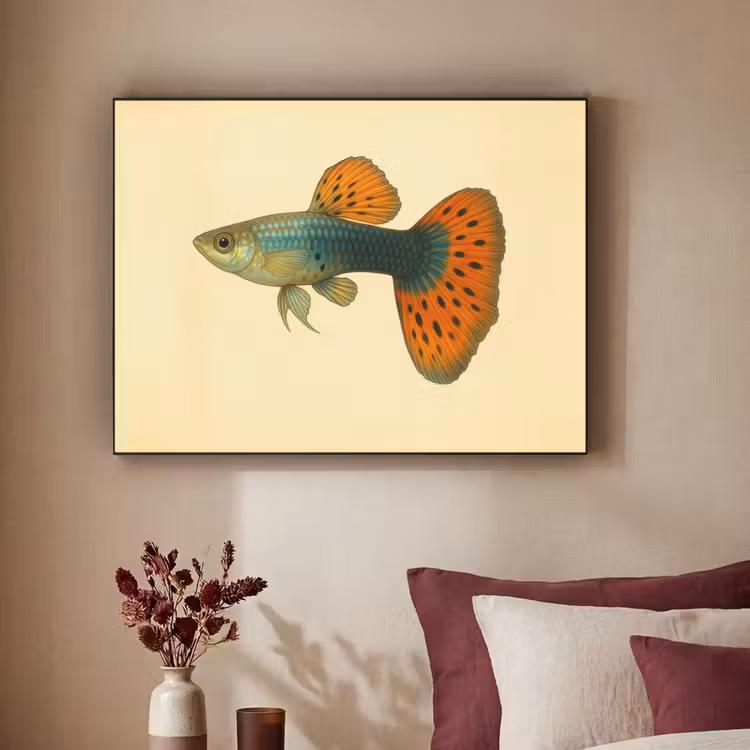 Art Frame - Vis - illustratie - Stippen - Oranje — 3