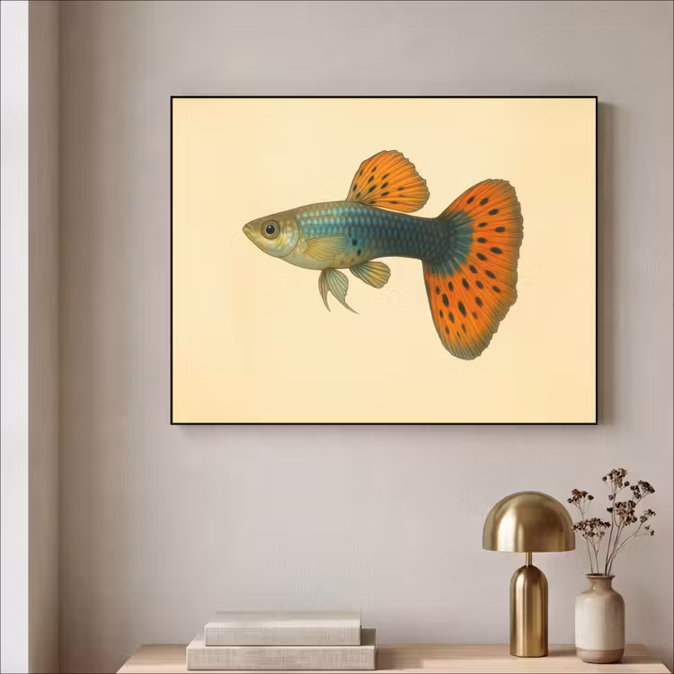 Art Frame - Vis - illustratie - Stippen - Oranje — 5