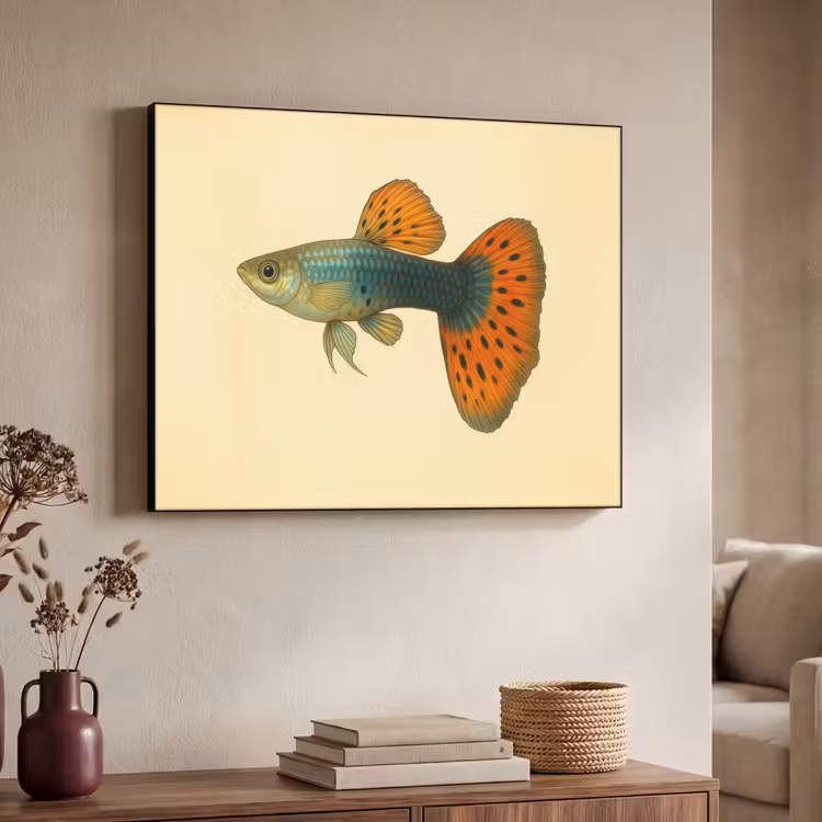 Art Frame - Vis - illustratie - Stippen - Oranje — 7