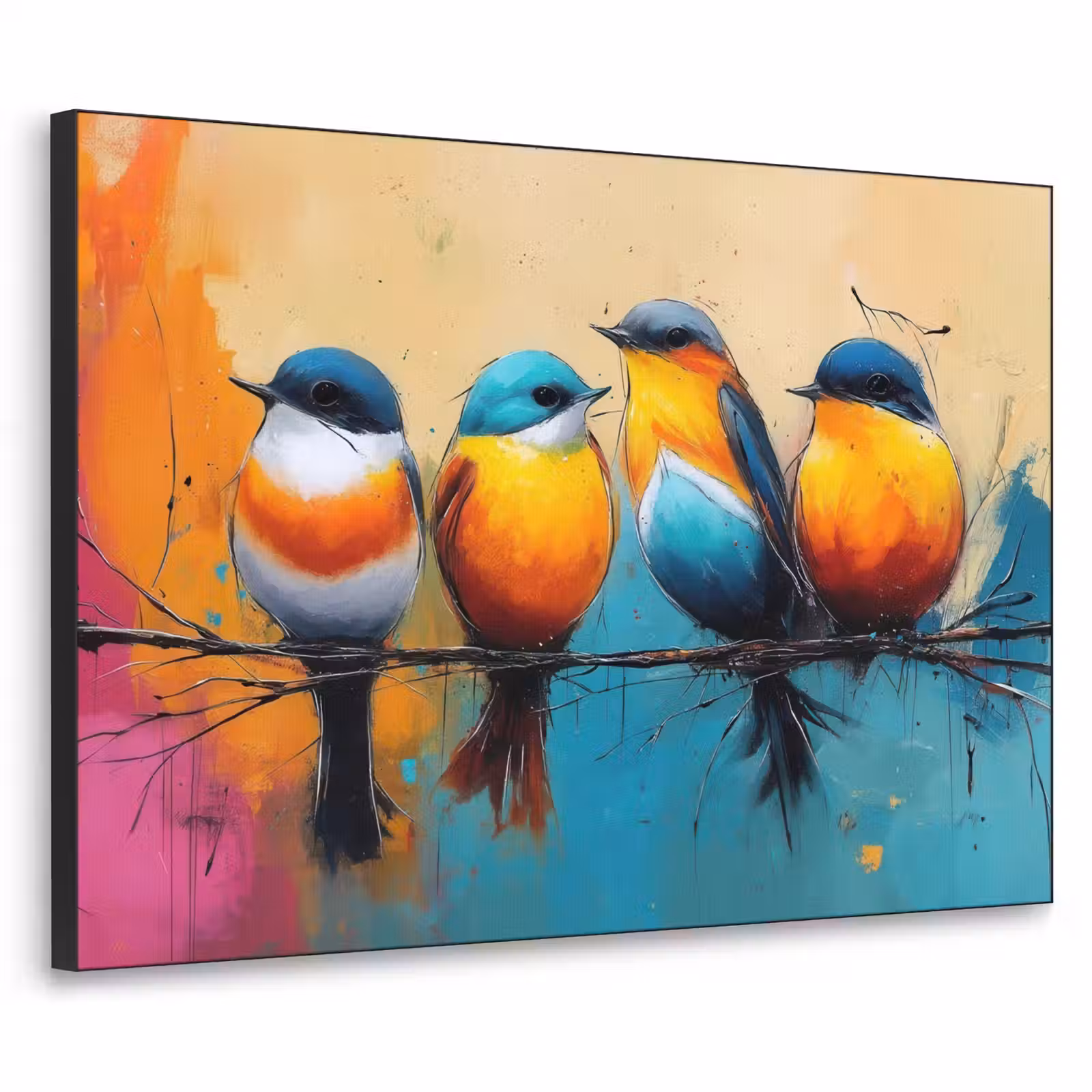 Art Frame - Vogels - Kleurrijk - Tak - Abstract — 1