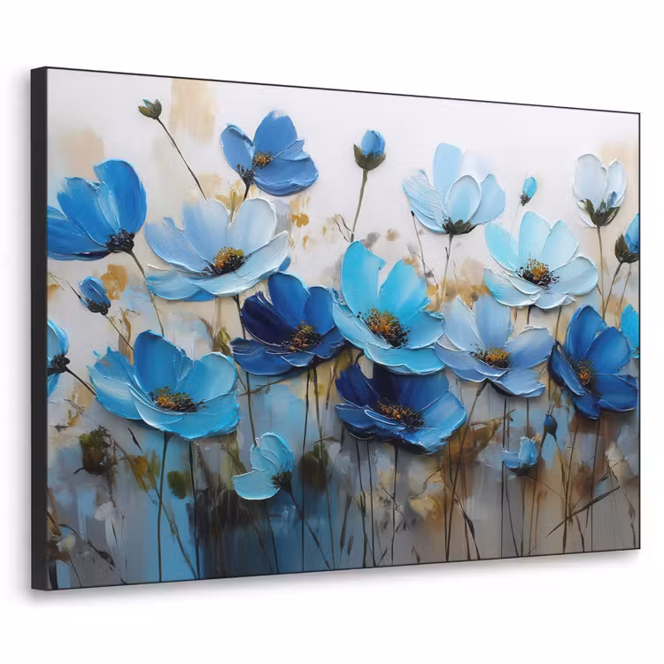 Art Frame - Bloemen - Schilderij - Blauw — 1