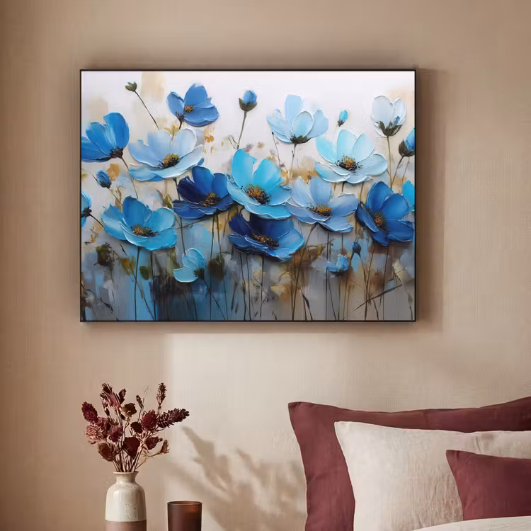 Art Frame - Bloemen - Schilderij - Blauw — 3