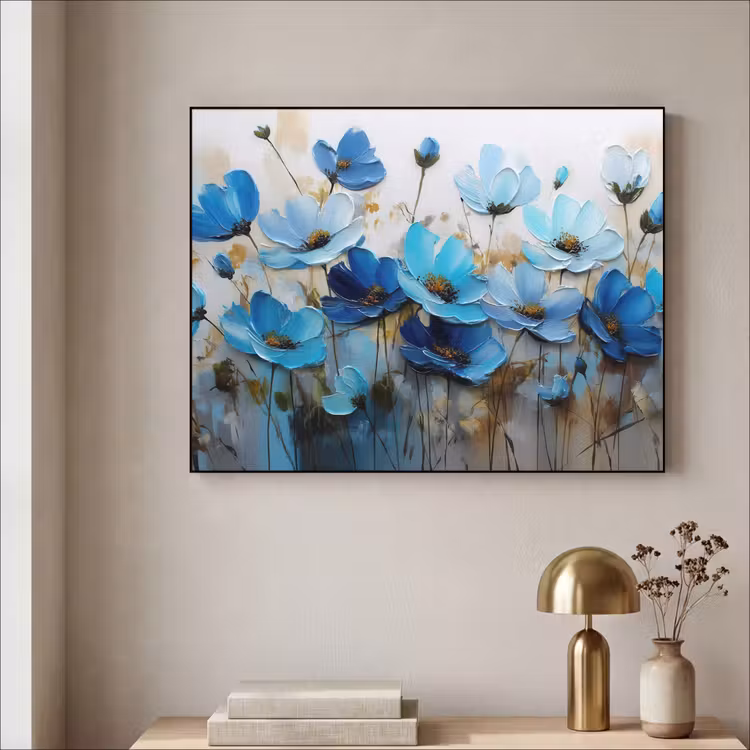 Art Frame - Bloemen - Schilderij - Blauw — 5
