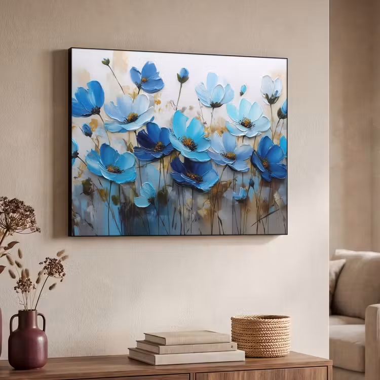 Art Frame - Bloemen - Schilderij - Blauw — 7