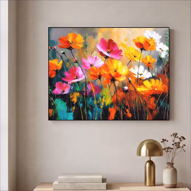 Art Frame - Felgekleurd - Bloemblaadjes - Abstract — 5