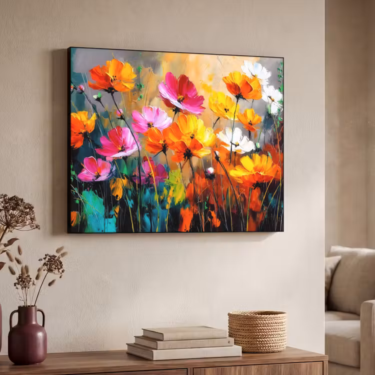 Art Frame - Felgekleurd - Bloemblaadjes - Abstract — 7