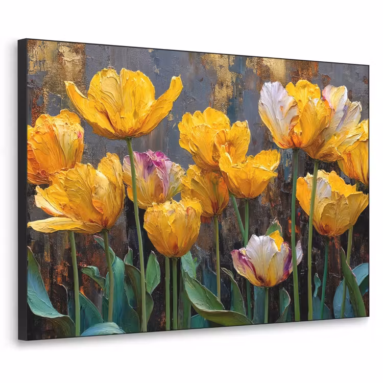 Art Frame - Tulpen - Geel - Penseelstreken - Abstract — 1