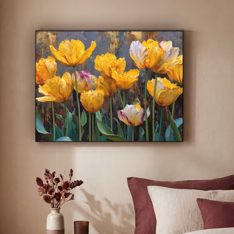 Art Frame - Tulpen - Geel - Penseelstreken - Abstract — 3
