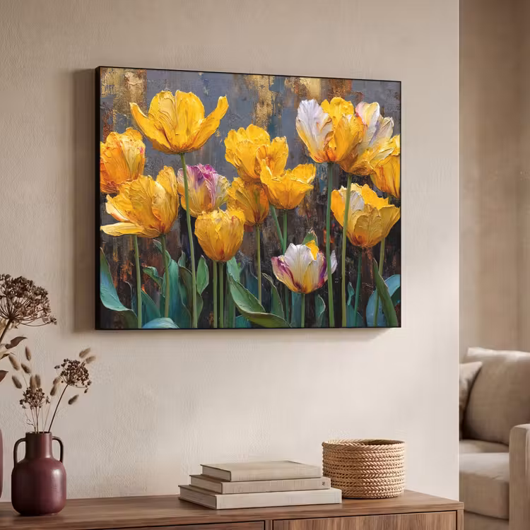 Art Frame - Tulpen - Geel - Penseelstreken - Abstract — 7