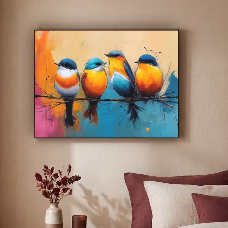 Art Frame - Vogels - Kleurrijk - Tak - Abstract — 3