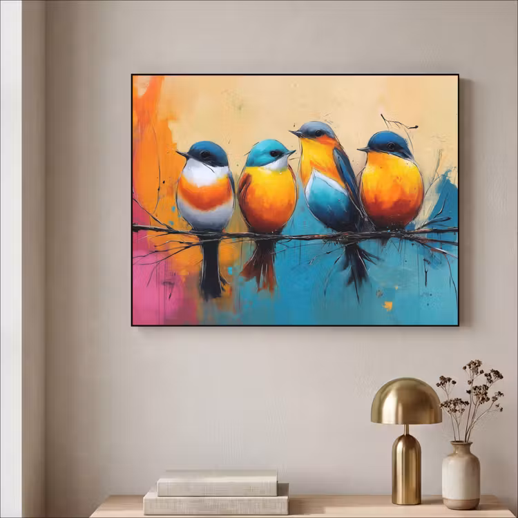 Art Frame - Vogels - Kleurrijk - Tak - Abstract — 5