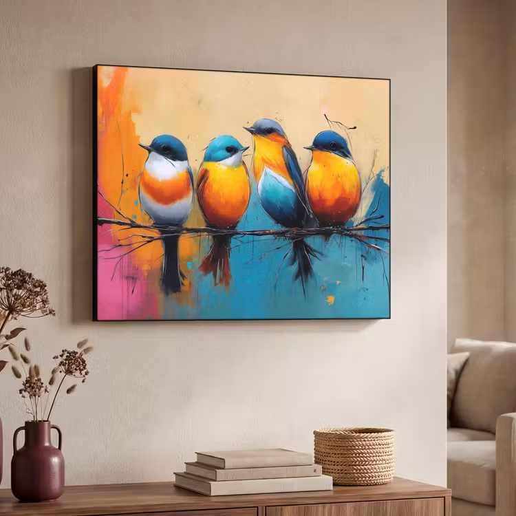 Art Frame - Vogels - Kleurrijk - Tak - Abstract — 7