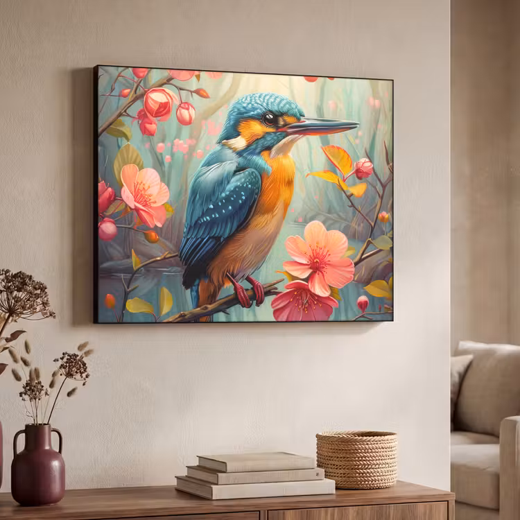 Art Frame - IJsvogel - Bloesem - Natuur - Vogels - Bloemen — 7