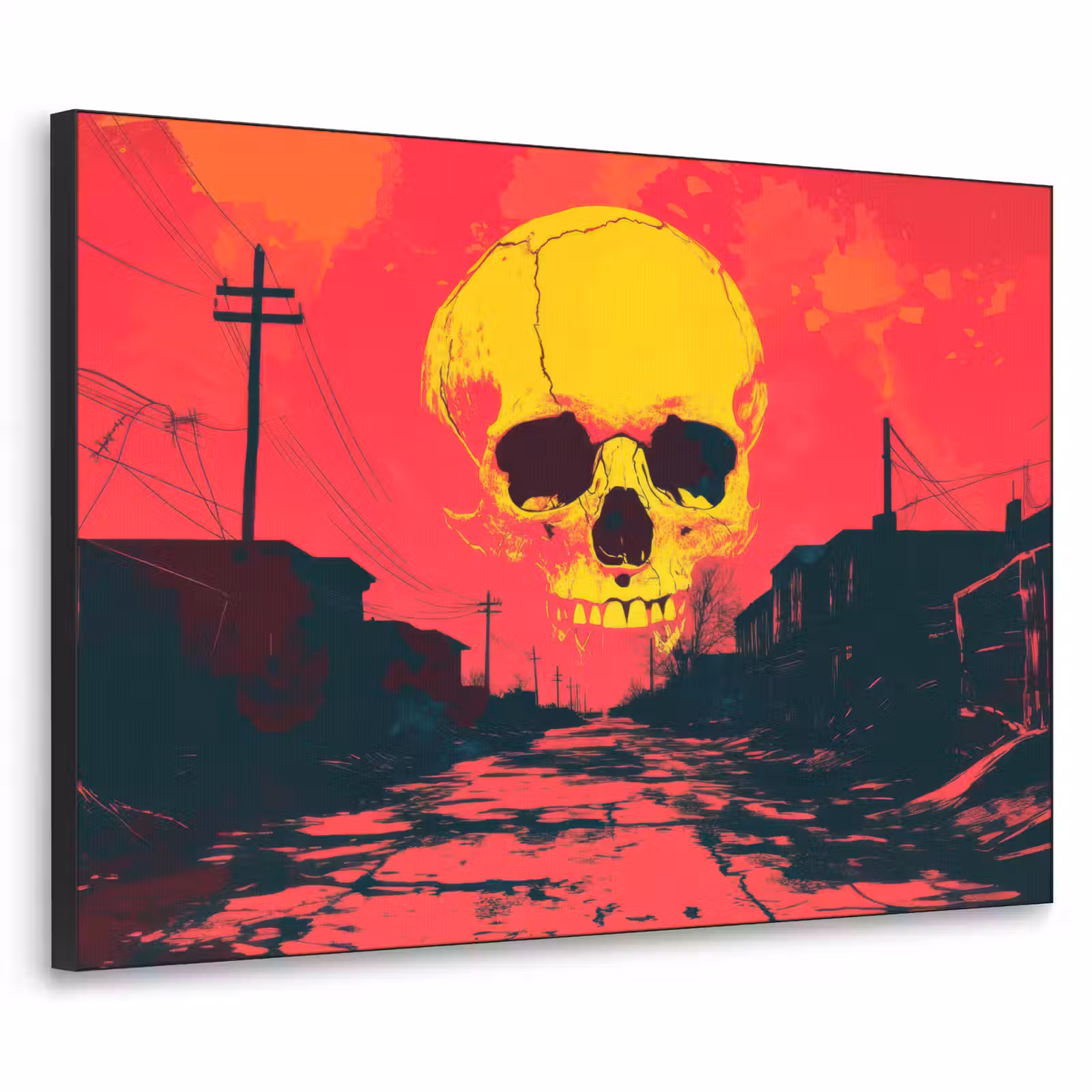 Art Frame - Straat - Verlaten - Schedel - Geel — 1