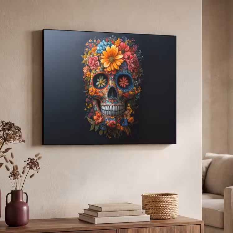 Art Frame - Bloemen - Kleurrijk - Schedel — 7