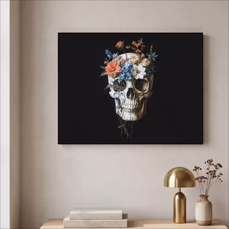 Art Frame - Bloemen - Schedel - Kleurrijk — 5