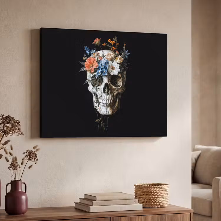 Art Frame - Bloemen - Schedel - Kleurrijk — 7