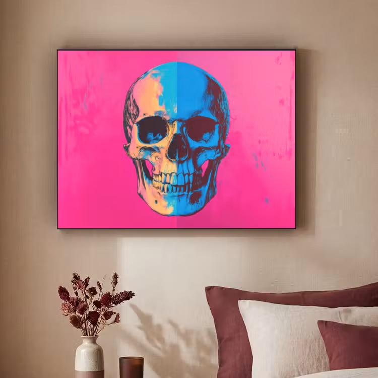 Art Frame - Neon - Blauw - Pop-art - Schedel — 3
