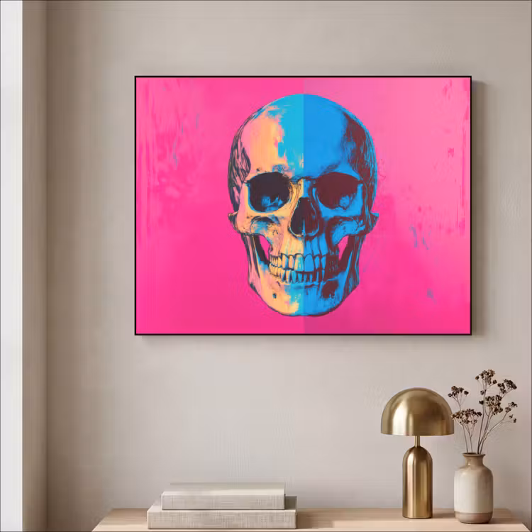 Art Frame - Neon - Blauw - Pop-art - Schedel — 5