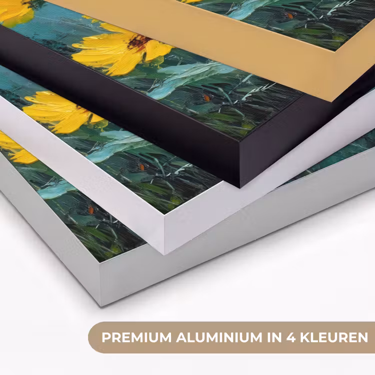 Art Frame - Penseelstreken - Bloemen - Felgeel - Abstract — 2